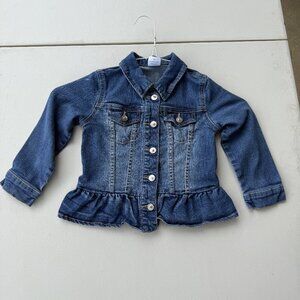 Girls' Peplum Denim Jacket – Disney's "Frozen" Embroidered (4T)